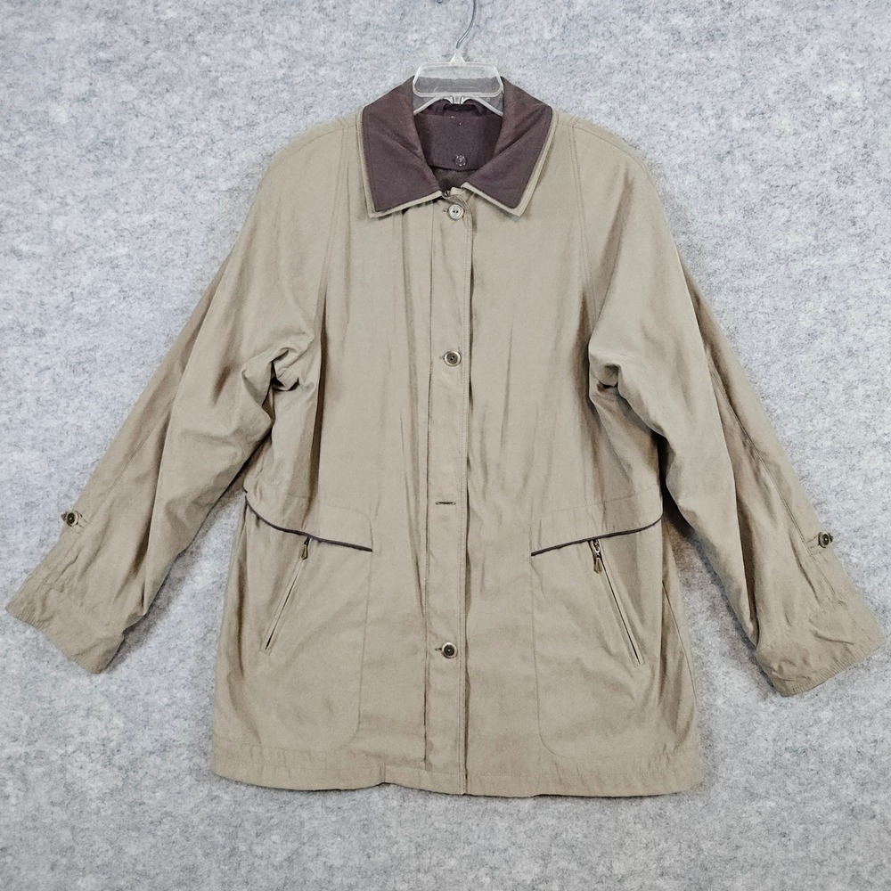 Weather Tamer Men's Light Brown Zip/Button Up Overcoat Jacket Size L Lined FLAWS